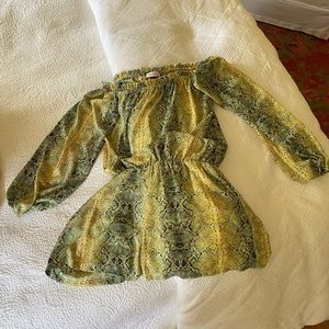Green snakeskin off should romper